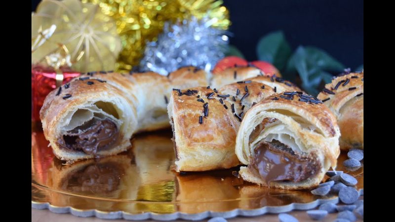 Roscón de hojaldre relleno de chocolate