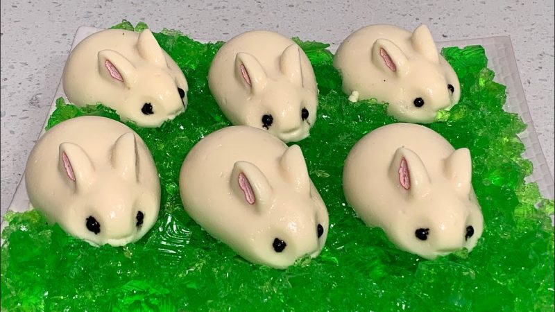 Conejitos de gelatina para la pascua