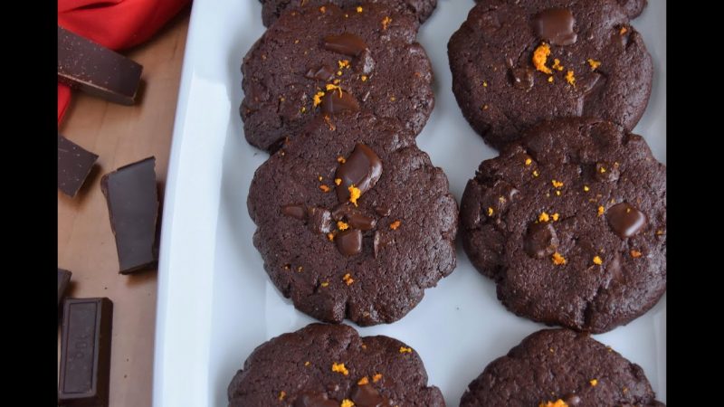 Galletas de chocolate y naranja tipo brownie