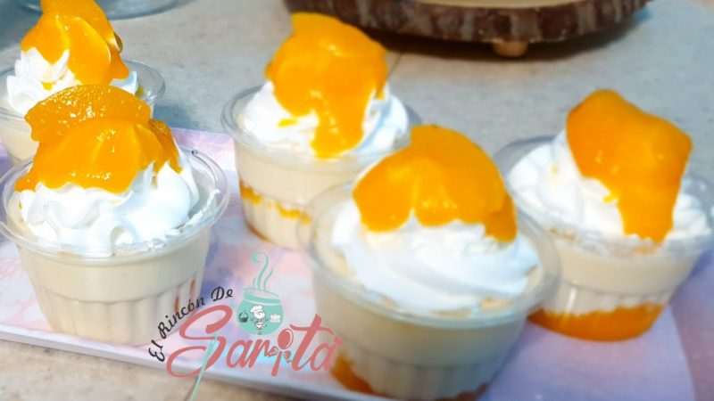 Gelatina de durazno con queso crema