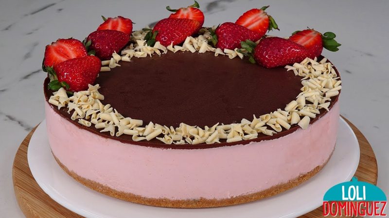 Tarta de fresa y chocolate