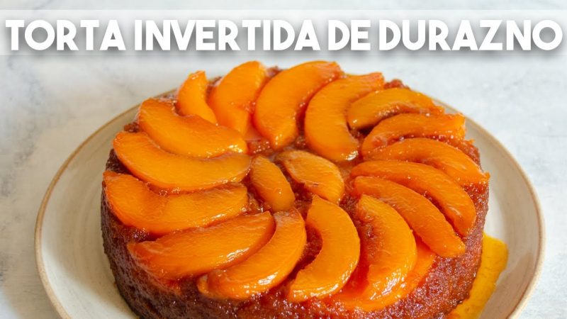 Torta invertida de durazno