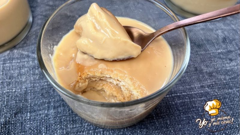 Postre cremoso de caramelo