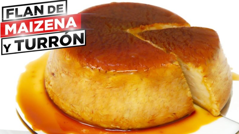 Flan de maizena y turrón