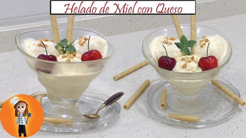 Helado de miel con queso