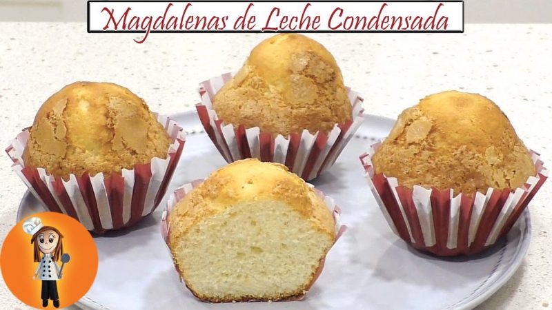 Magdalenas de leche condensada muy esponjosas