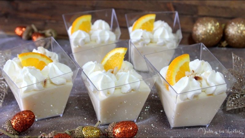 Mousse de mazapán y naranja