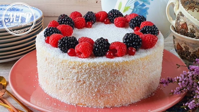 Tarta de coco y galletas