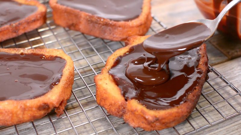 Torrijas de leche con chocolate