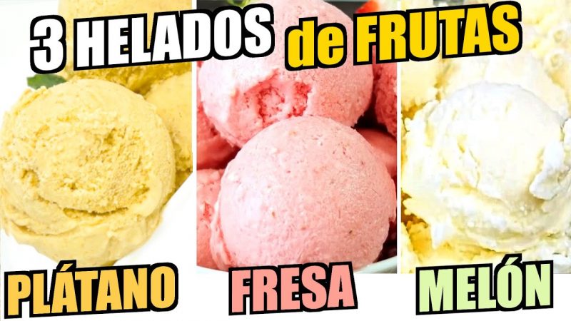 3 Helados de frutas