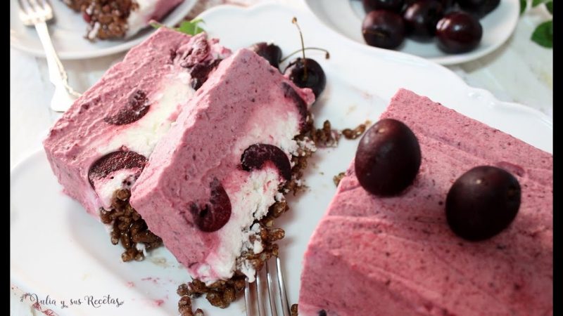 Semifrío helado de cerezas