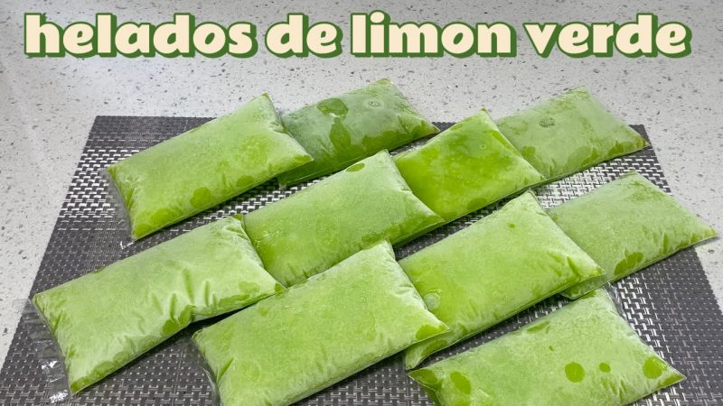 Helado de limón verde