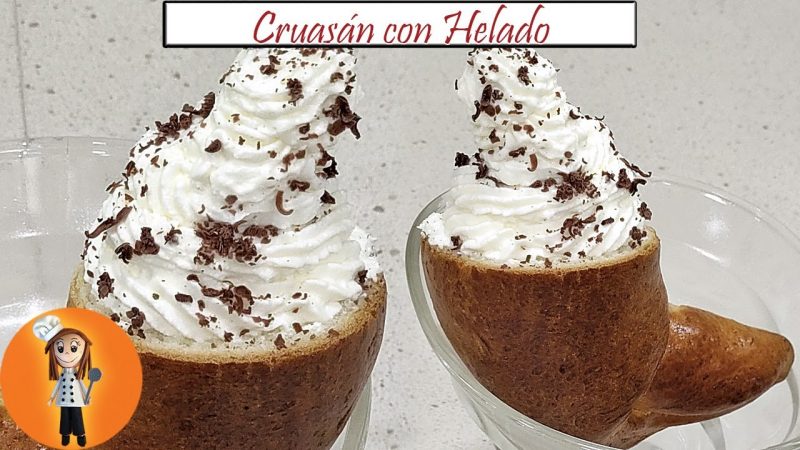 Cruasán casero con helado