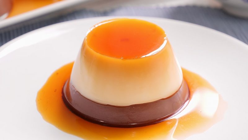 Flan de dos chocolates