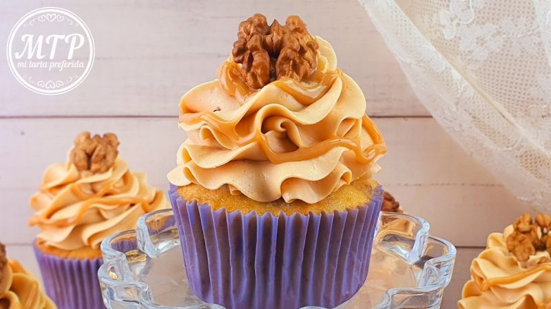 Cupcakes de nueces y dulce de leche