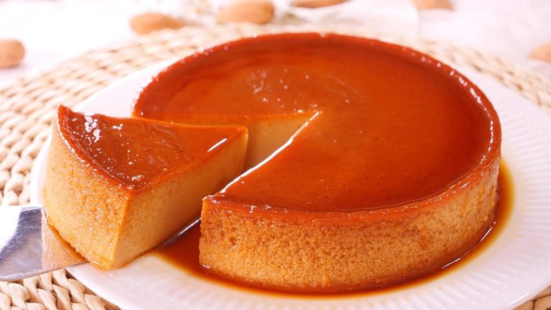 Flan de turrón sin horno