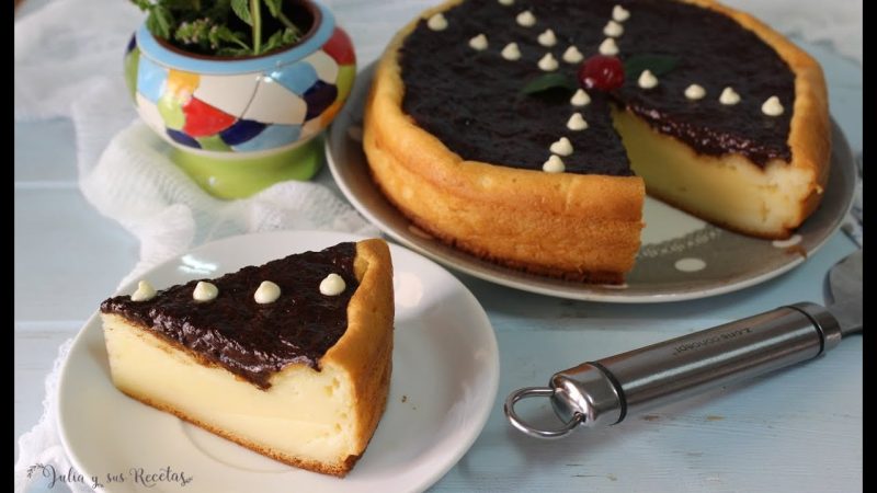 Tarta de queso con chocolate